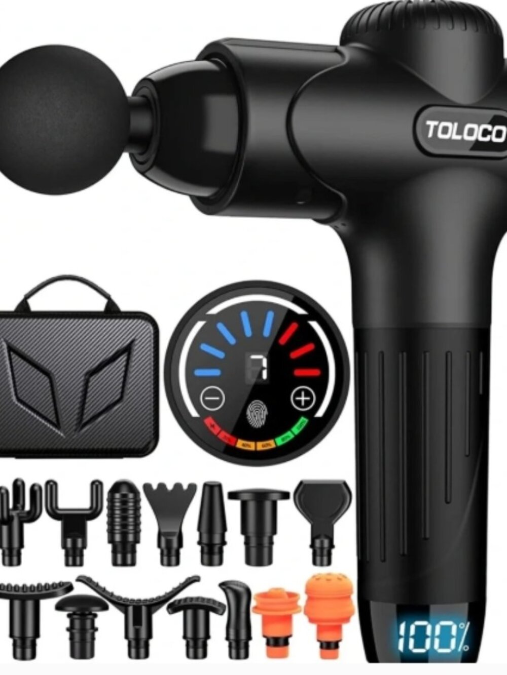 Massage Gun for Muscle Pain Relief | 10 Massage Heads | Black